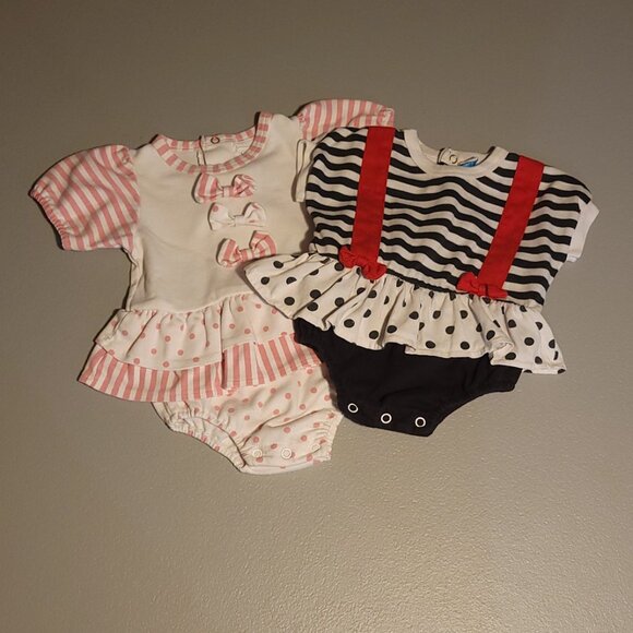 Vintage J&L Sport Infant Girl's Bodysuit Dresses - Picture 1 of 7